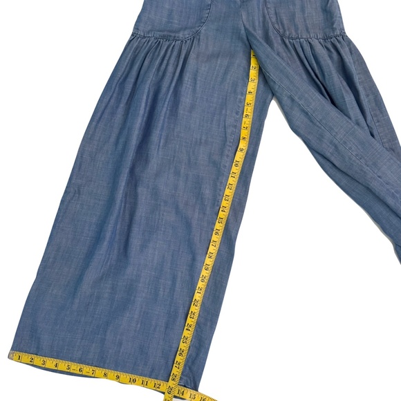 Current Air Patch Pocket Wide Leg Chambray Pant Blue Size Small - Picture 7 of 11